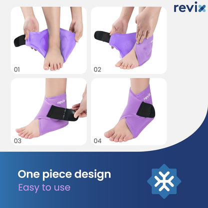 REVIX Ankle Ice Pack Wrap for Plantar Fasciitis & Foot Pain Relief