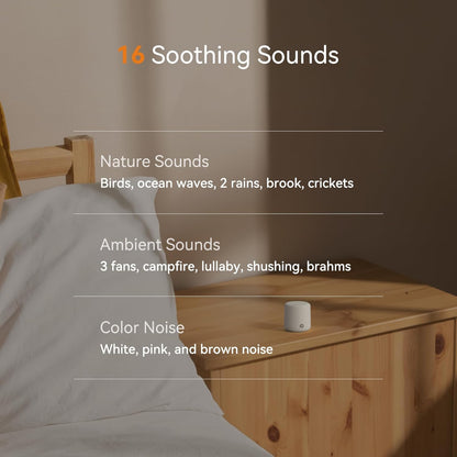 Dreamegg Portable White Noise Machine, 1000mAh Battery, Travel Sleep, Cream | Egg-Sized, 16 Sounds, USB-C, Timer, Baby & Adults, Office Privacy, Gift Use