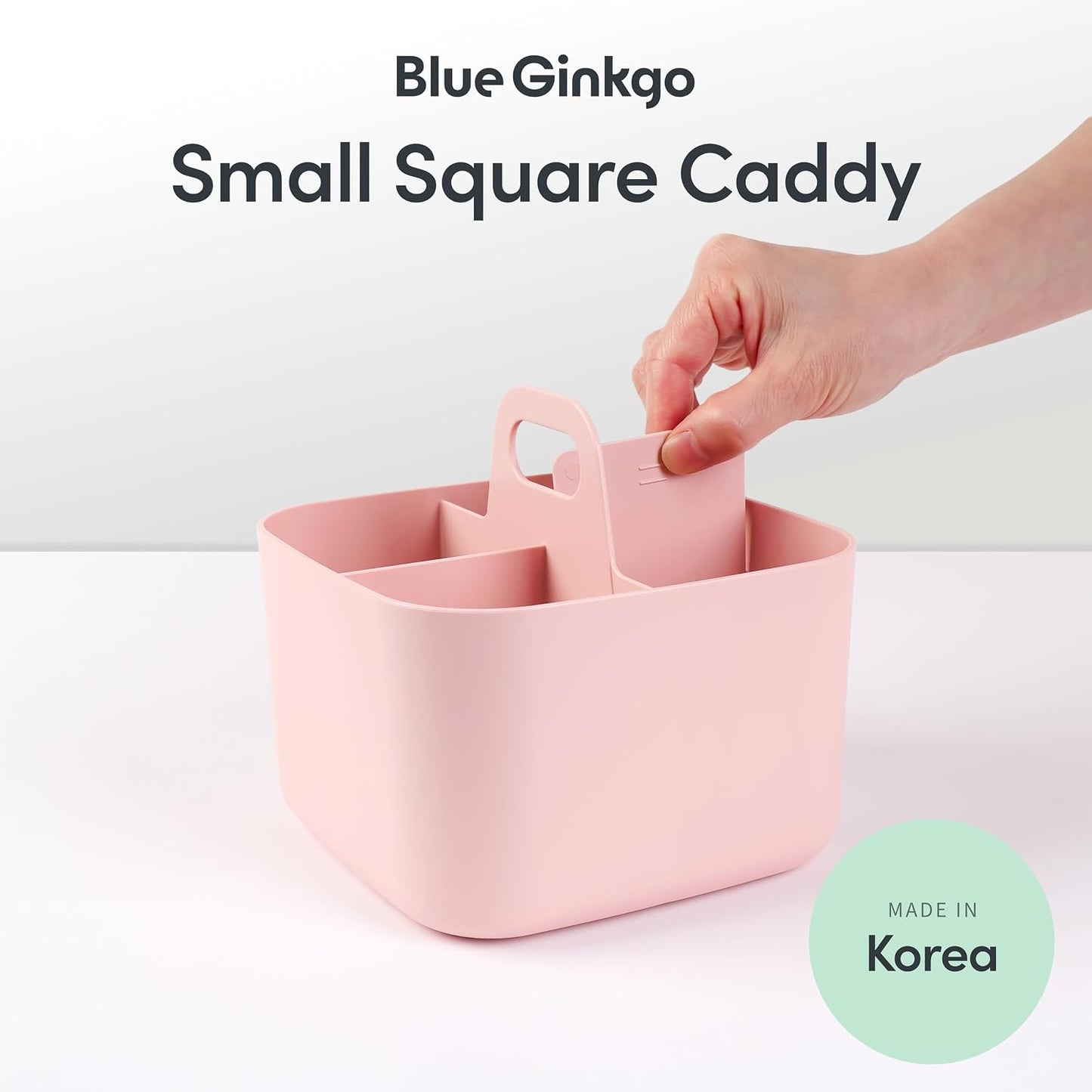 BLUE GINKGO Stackable Organizer Caddy, Rectangle, White, Made in Korea | Portable. Adjustable. Home, Office & School Storage.