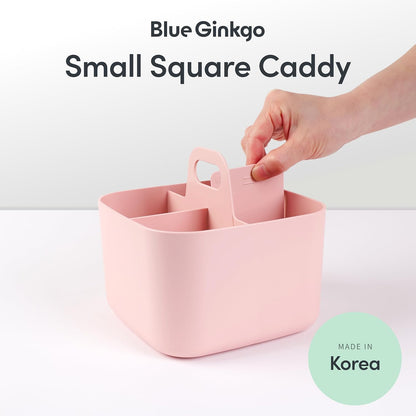 BLUE GINKGO Stackable Organizer Caddy, Rectangle, White, Made in Korea | Portable. Adjustable. Home, Office & School Storage.