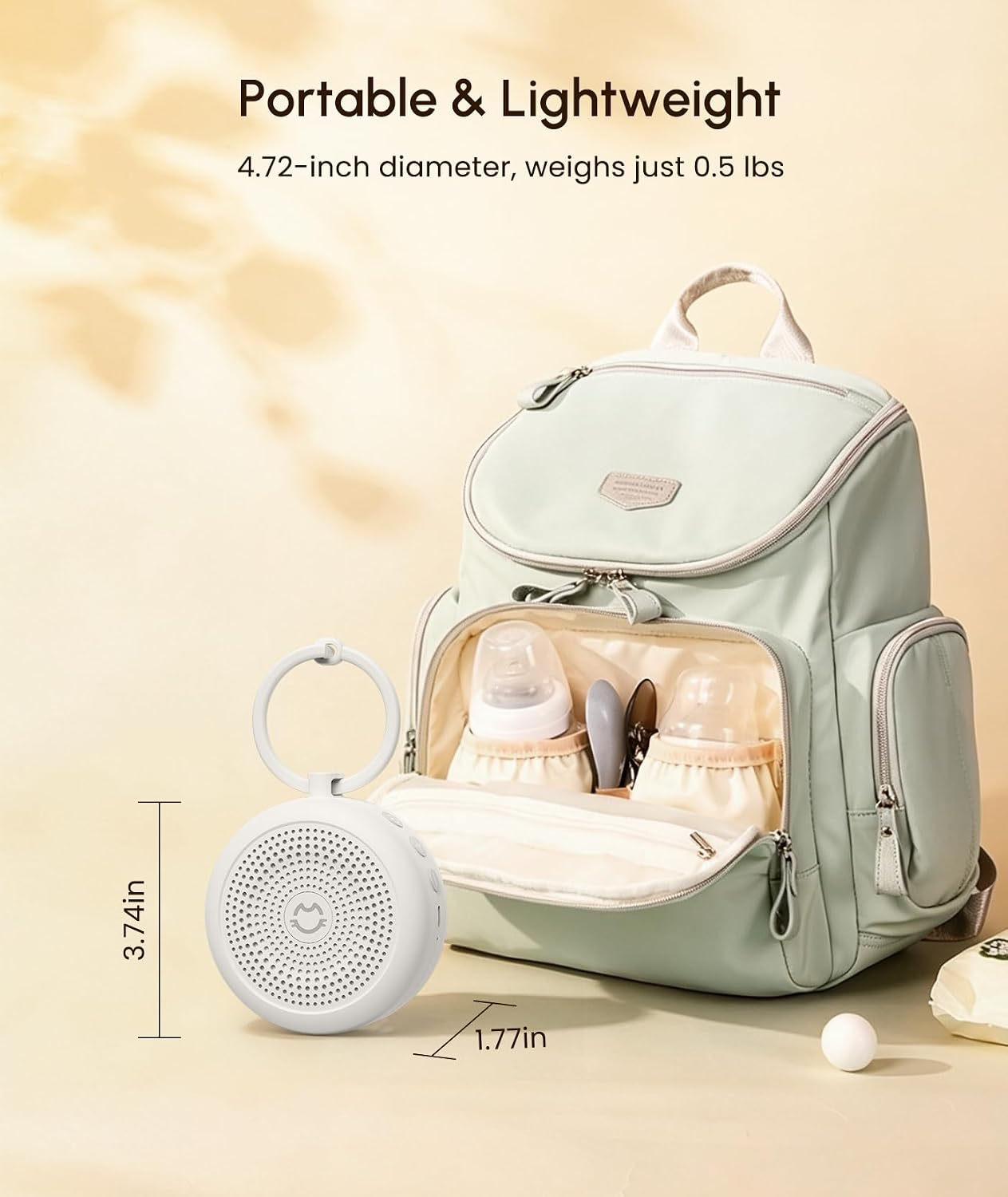 Portable White Noise Machine for Sleeping, 29 Soothing Non-looping Sounds for Adults & Kids, 50h Babies Sleeping Sounds Machine, Timer, Memory Function, Traveling, for Relax-2026 Updated Version