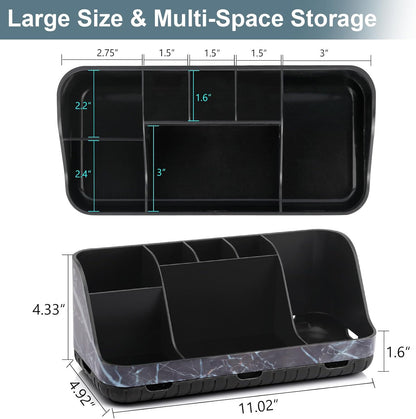 GFWARE Black Toothbrush Holder - 7 Slots Bathroom Organizer Countertop with Drainage Matte Black Electric Toothbrush and Toothpaste Holder for Bathroom Accessories Organization Vanity Sink Storage | Detachable 7 Slots Matte Black Kid Electric Toothbrush
