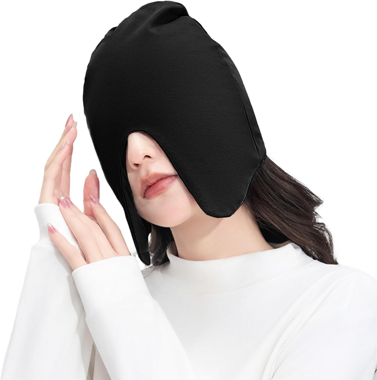 Cotton Light Blocking Night Cap Slouchy Blackout Eye Cover Mask Travel Nap Beanie Deep Sleep Hat Breathable Blindfold Skull Cap for Men Women Elderly Postpartum Warm Windproof Sleep Hat
