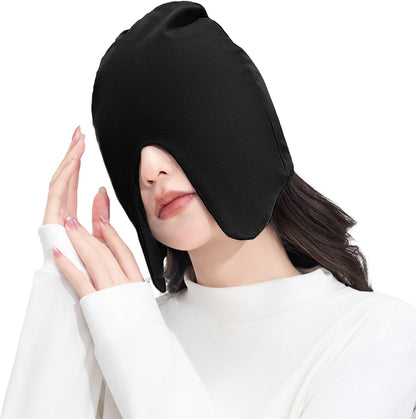 Cotton Light Blocking Night Cap Slouchy Blackout Eye Cover Mask Travel Nap Beanie Deep Sleep Hat Breathable Blindfold Skull Cap for Men Women Elderly Postpartum Warm Windproof Sleep Hat