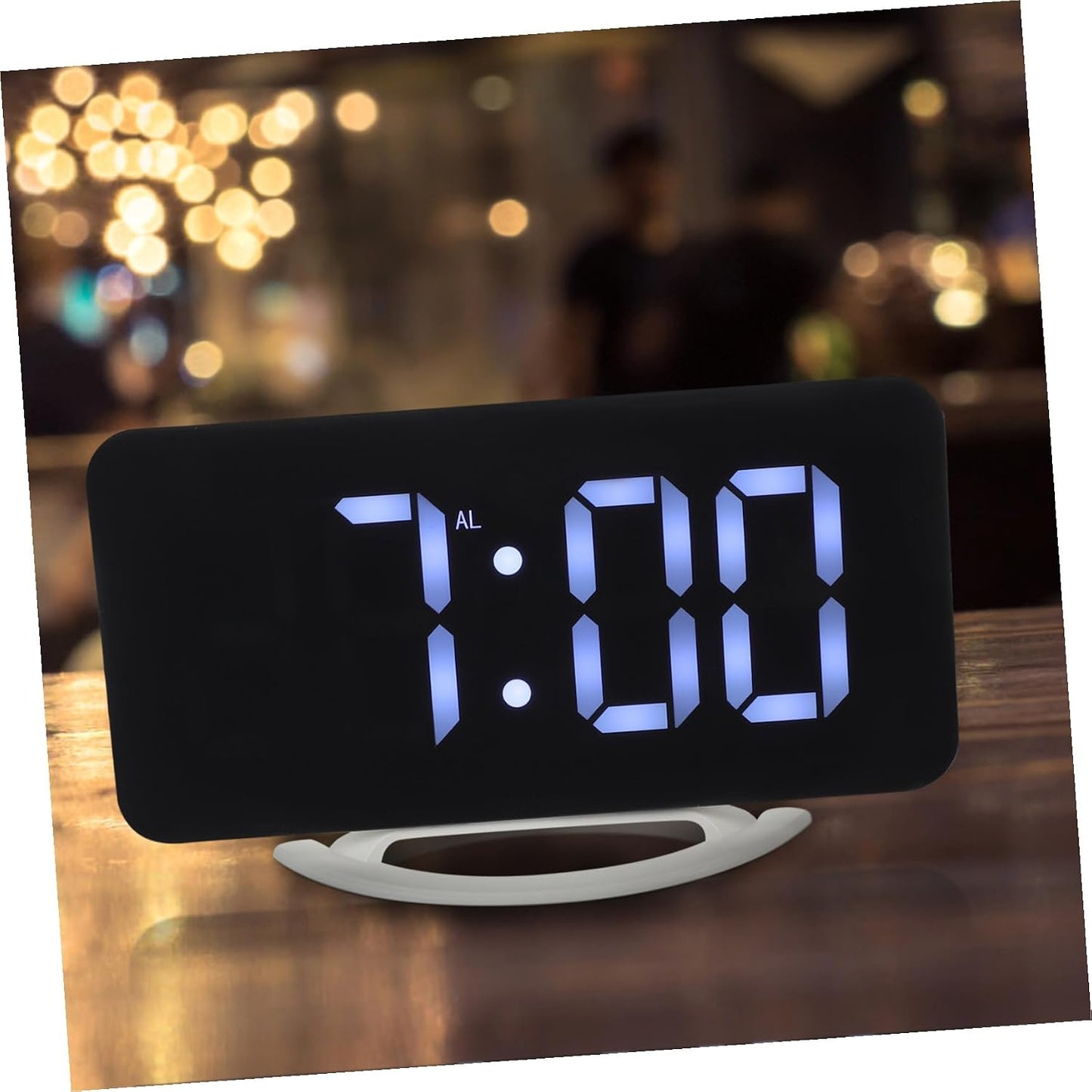 DECHOUS Digital Bed Shaker Vibrating Alarm Clock with Large Mirror Display, Dual Alarms, RGB Backlight, Loud Sound for Heavy Sleepers and Bedroom Use