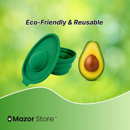 Avocado Saver | Avocado Keeper – Collapsible with Lid, Reusable, and Keeps Food Fresh - Multi-Use Fruit and Vegetables Saver, XL Half-Cut Container Storage for Fridge