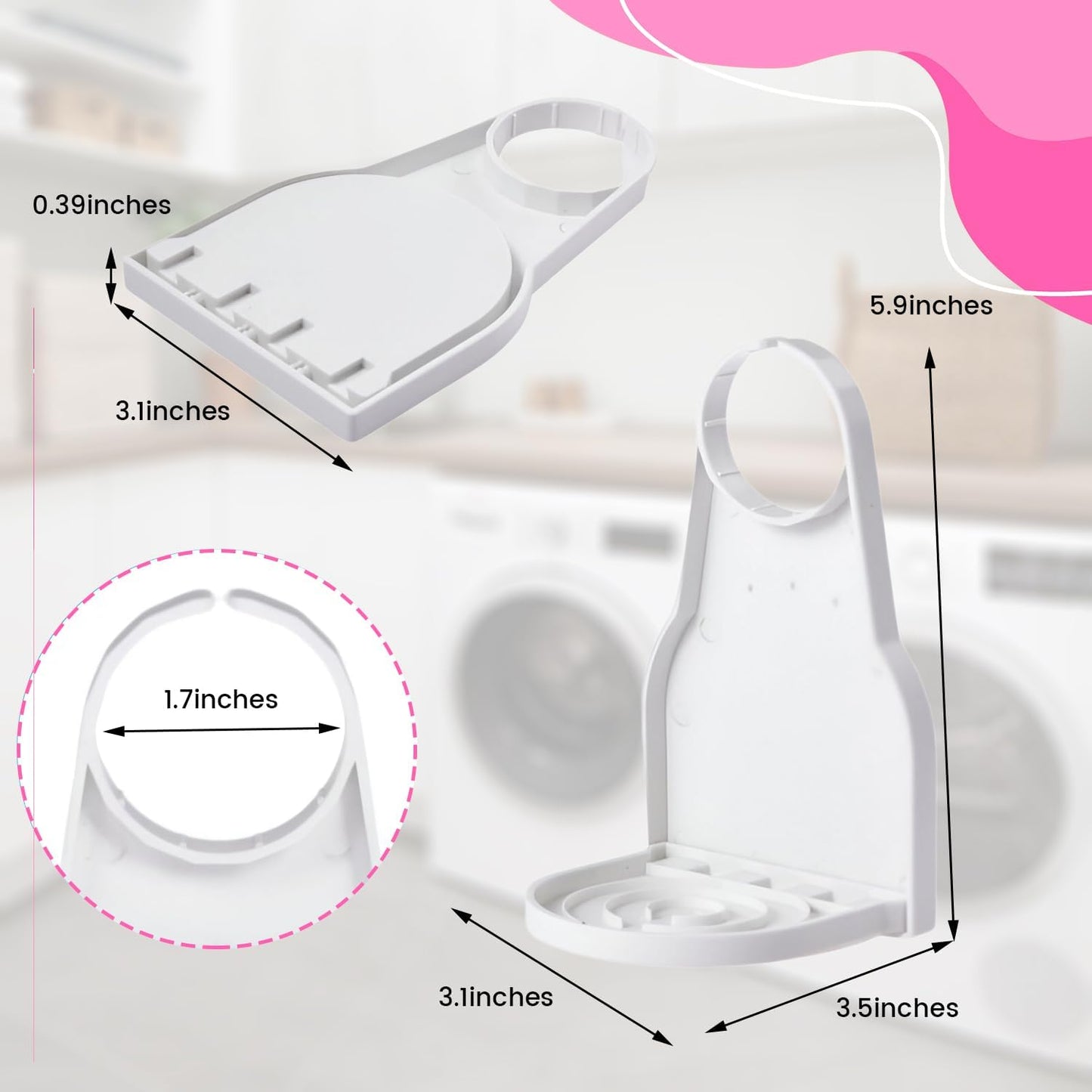 [2 Pack] Laundry Liquid Detergent Drip Catcher/Cup Holder, Fits Most Economic Sized Bottles, No More Leaks or Mess