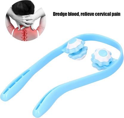 FILFEEL Roller Neck Massager, UShaped Manual Neck Shoulder Fatigue Relieve Massager Tool Ergonomic Handle Design Rouleau de Massage Musculaire