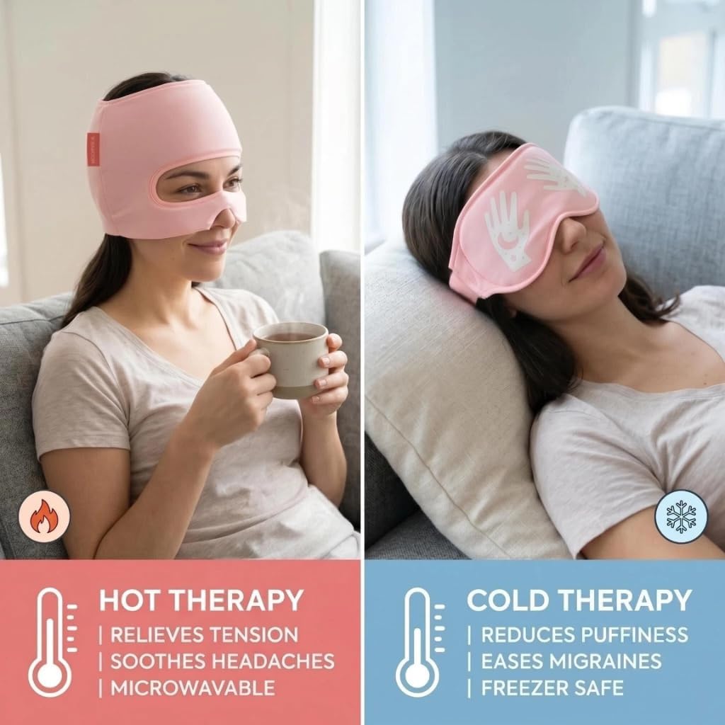 3-in-1 Migraine Relief Cap with Eye Holes