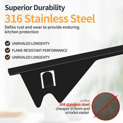 Stove Gap Covers Stainless Steel, 2 Pack Stove Gap Filler Easy Retractable Length 13.8" to 27.5", Width 0.79" Stove Gap Guards Range Trim Kit, Heat Resistant Guard Between Stove Top & Counter