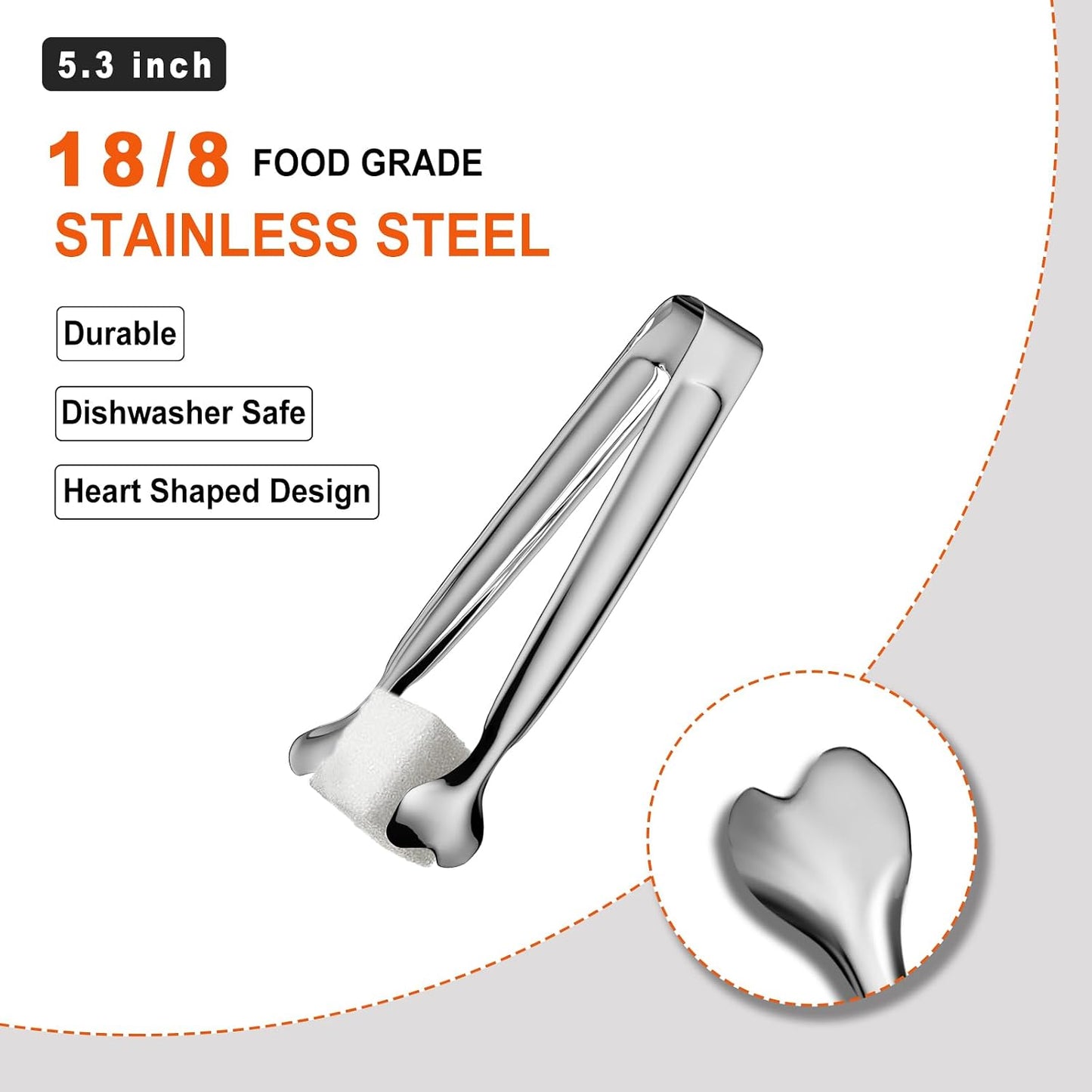 Mini Serving Tongs, Anytrp 18-Packs Stainless Steel Sugar Tongs, 4.3inch Ice Tongs Kitchen Appetizers Tongs for Coffee Bar, Tea Party, Desserts Party, Sugar and Ice Bucket
