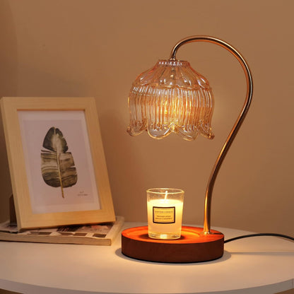 Fragrance Candle Warmer Lamp with 2 Bulbs Electric Candle Warmer with Timer & Dimmer for Home Decor