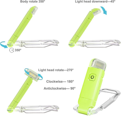 HONWELL Rechargeable Book Light, Clip On LED Reading Lights for Kids Reading in Bed, 3 Brightness Levels Dimmable Bookmark Light for Eye-Protection, Portable Reading Lamp for Bookworms, Travel(Orange)