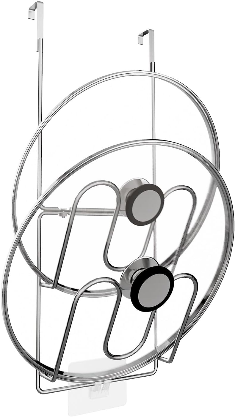 Pot Lid Organizer,304stainless steel door hanging pot lid rack (Modern,Four-layer)