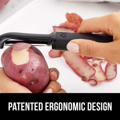 GORILLA GRIP® Patented BPA-Free Vegetable Peeler, Extra Sharp Swivel Stainless Steel Blades with Guard, Comfortable Soft Handle, Easily Peel Carrots or Fruit, Potato Eye Remover, Dishwasher Safe, Mint