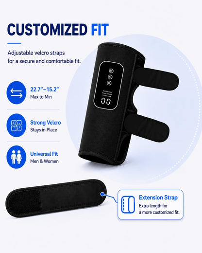 RIGHTMELL Cordless Leg Massager with Heat, Compression Calf Massager, Pair | Rechargeable Calf Wraps With 3 Modes, 3 Intensities, Adjustable Heat for Home and Office Use
