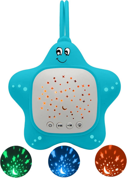 Portable White Noise Sleep Soother Baby Sound Machine with Star Projector