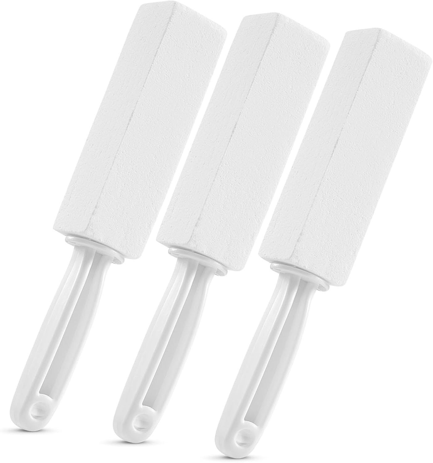 3 Pack Pumice Stone for Toilet Bowl Cleaning with Handle, Scouring Stick Remove Toilet Bowl Hard Water Rings, Calcium Buildup and Rust for Cleaning Toilet, Bathroom, Kitchen Sink, Grill (Gray)