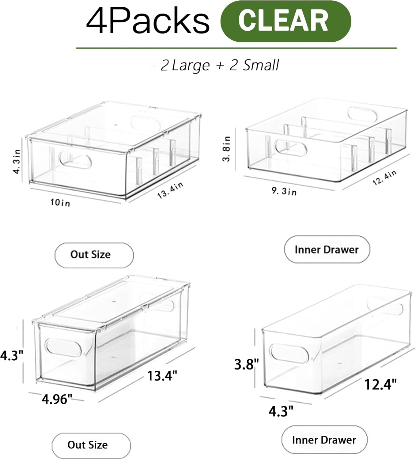 5 Pack Fruit Storage Containers for Fridge,Produce Container for Fridge with Removable Colanders,Leakproof Refrigerator Organizers and Storage for Produce Berry Vegetable Salad Meat Food Keep Fresh