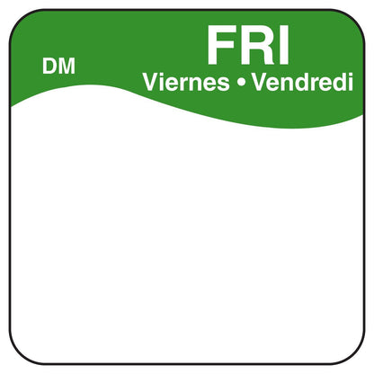 DayMark Day of The Week 1" x 1" Dissolvable Label, FRI (Roll of 500)