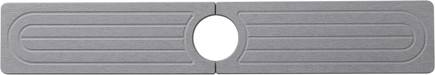 Diatomite Faucet Mat for Kitchen Sink, Quick-Dry Stone-Like Sink Mat, Flat Lay Absorbent Countertop Drying Mat for Faucet Area, Hard Diatomite Mat, Gray, 23.6 x 4 in