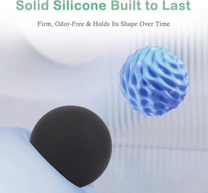 Silicone Lacrosse Balls for Yoga and Myofascial Release - Deep Tissue Massage,Trigger Point Therapy and Foot Plantar Fasciitis,Muscle Knots,Relieving Muscle Pain,Muscle Soreness Balls