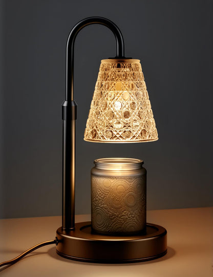 Candle Warmer Lamp with Timer Dimmable, Wax Melt Warmer, Black | Birthday Gifts for Women Mom, House Warming Gifts New Home Room Decor for Scented Jar, Height Adjustable