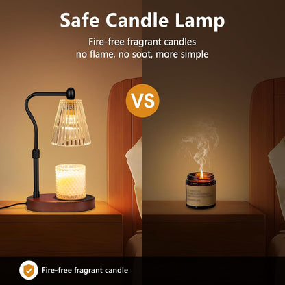 Engpure Candle Warmer Lamp - Candle Warmer Lamp with Timer and Dimmer Adjustable Height,Electric Wax Melt Warmer with 2 Bulbs for Scented Jar Candles Home Decor Mother's Day Gifts, Amber