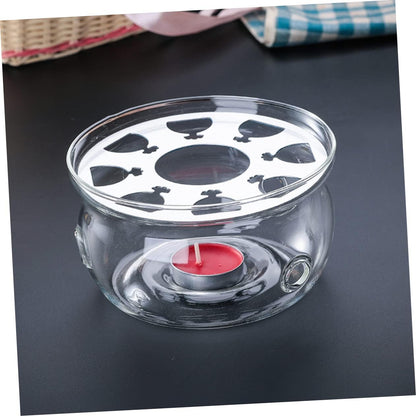 KICHOUSE Glass Teapot Warmer Base High Borosilicate Glass Desktop Tea Warmer for Home and Office Lightweight and Sturdy for Tea Lovers