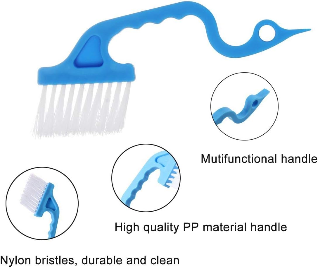 2pcs Hand-held Groove Gap Cleaning Tools Door Window Track Kitchen Cleaning Brushes (Sky Blue)
