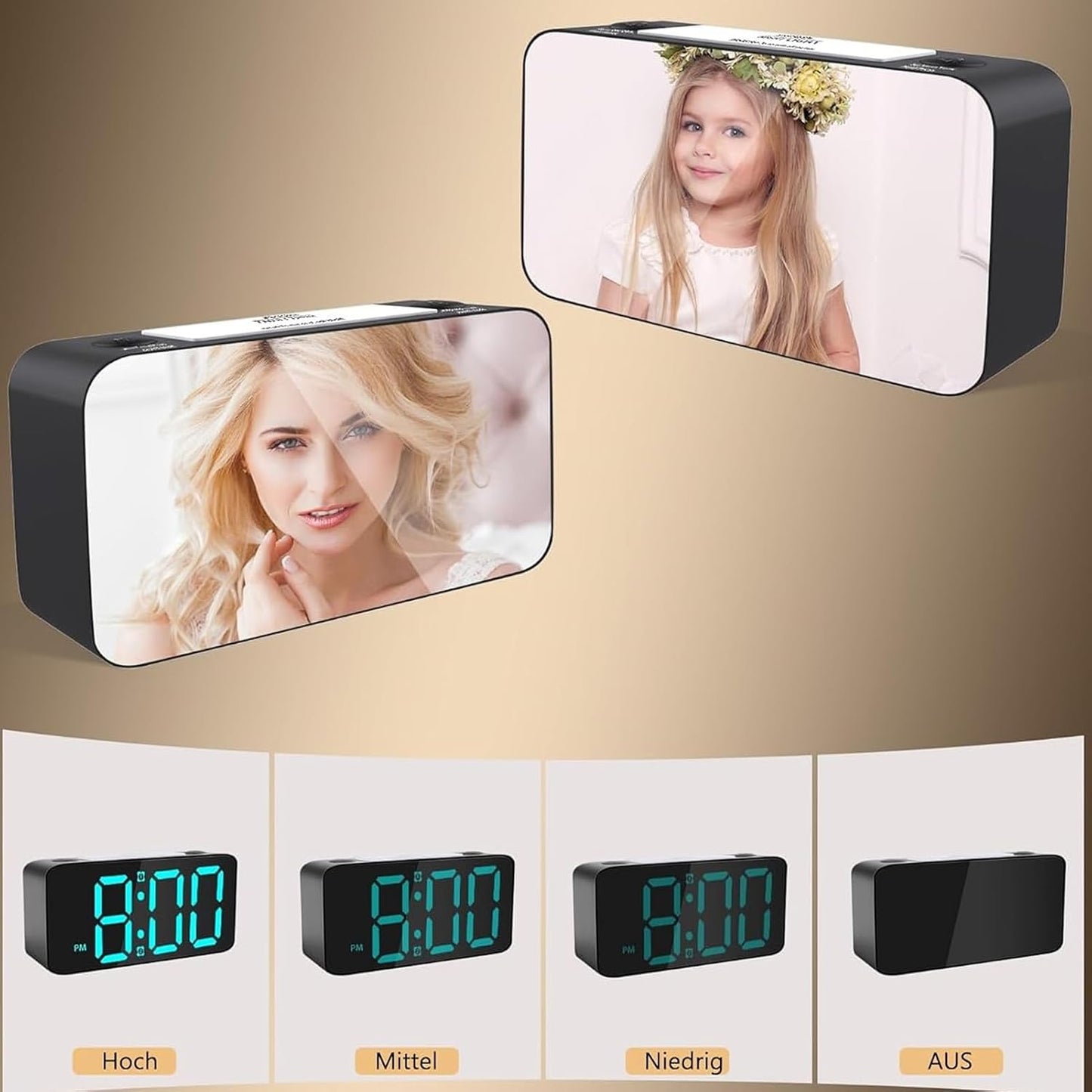 LoudVibrating Alarm Clock for Heavy Sleepers, Alarm Clock with Bed Shaker, Large LED Digital Display Alarm with Corded Vibrator for Hearing Impaired Deaf Teens Adults