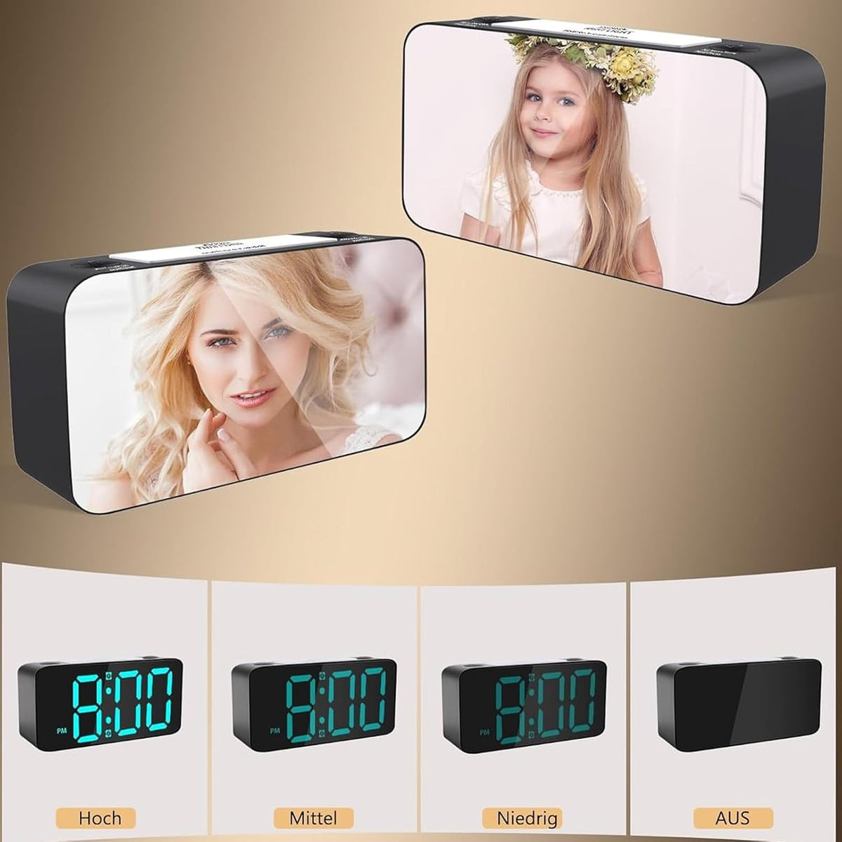 LoudVibrating Alarm Clock for Heavy Sleepers, Alarm Clock with Bed Shaker, Large LED Digital Display Alarm with Corded Vibrator for Hearing Impaired Deaf Teens Adults