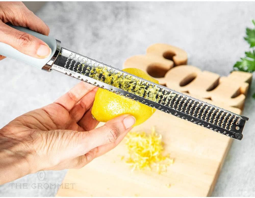 Premium Classic Series Zester - Lipstick Pink | Lemon Zester tool, Hard Cheese & Vegetable Grater | For Citrus, Parmesan Cheese, Garlic, Ginger, Nutmeg | Fine Stainless Steel Blade, Made in USA