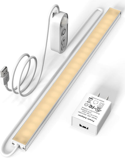 ASOKO Motion Sensor Dimmable Led Under Cabinet Light, 12" Cool White | ASOKO Motion Sensor Dimmable Led Under Cabinet Light, 12" Plug in Cool White 6000K Bar for Kitchen Counter Closet