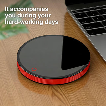 Mug Warmer Heating Plate, Dual Use Drink & Candle Warmer Desk | Heat insulated plate, warms drinks, melts candles, mini size fits home office flat mugs