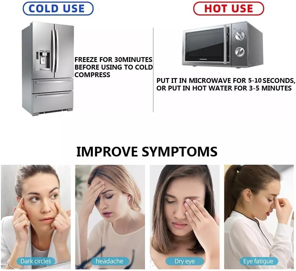Cooling Eye Mask, Reusable Cold Eye Mask for Hot Cold Treatment for Eye Strain, Eye Swelling, Eye Redness, Puffy Eyes, Dark Circles, Smooth Fine Lines, and Eye Recover Surgery. 5 Packs