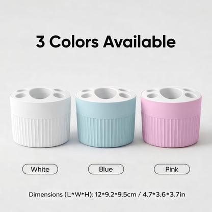 Toothbrush Holder for Bathroom Countertop, Multi-Slot Toothbrush Caddy with Drainage, Detachable Design, Non-Slip Base, Toothpaste Organizer (1, Blue)