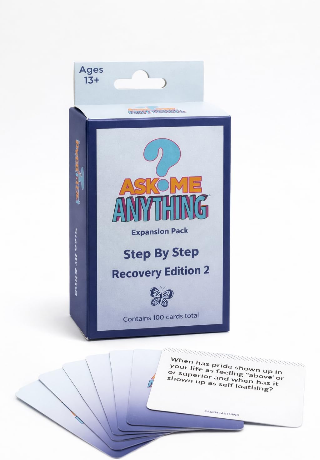 ASKMEANYTHING Recovery Pack Card Game - 100 Cards for Self-Improvement, Coping Skills, and Group Therapy