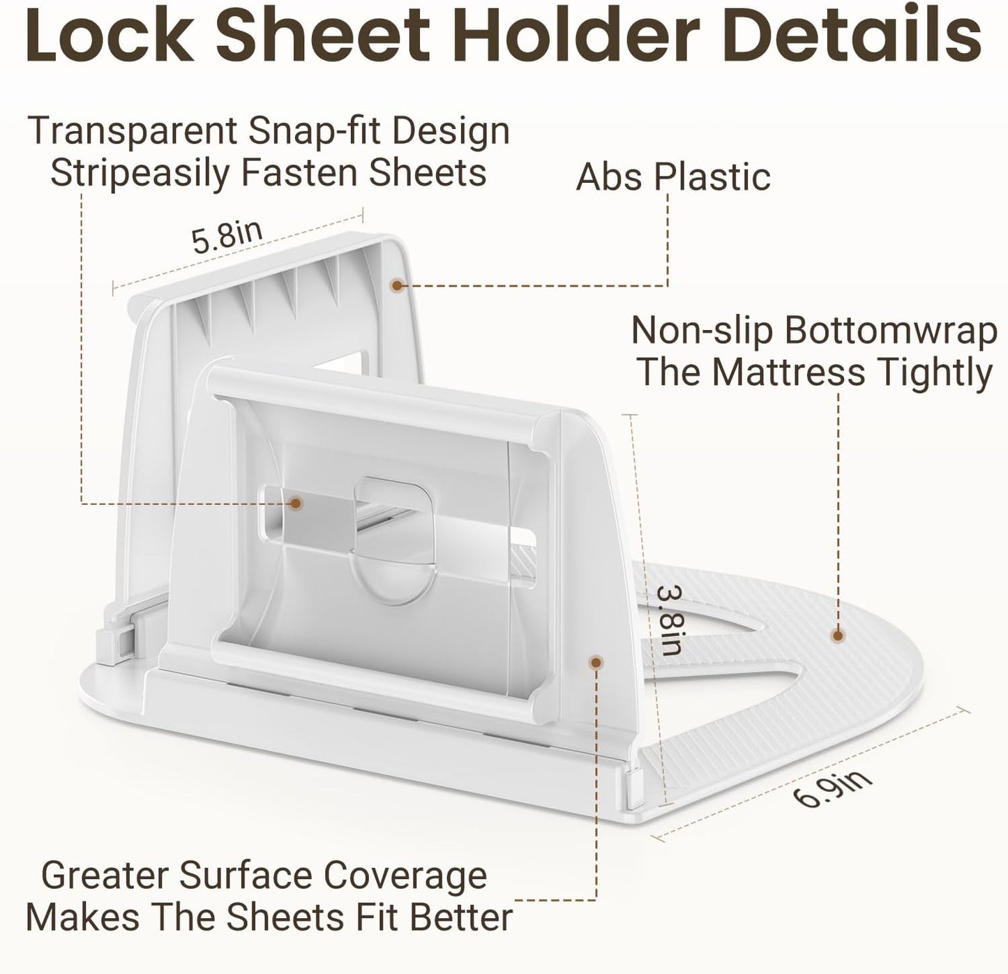 INSMART Sheet Holders - Bed Sheet Holder for Corners&Sides, Strong Elastic Sheet Straps/Grippers. Keep Sheets Firm&Tightt, No More Loose Sheets, Universal Fit and Easy Installation