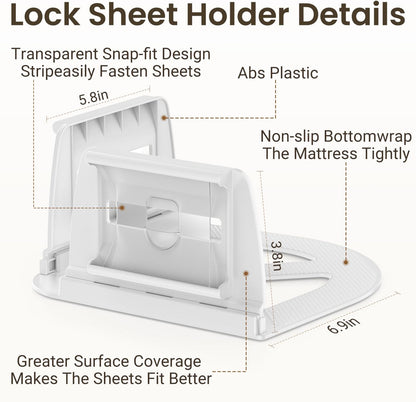 INSMART Sheet Holders - Bed Sheet Holder for Corners&Sides, Strong Elastic Sheet Straps/Grippers. Keep Sheets Firm&Tightt, No More Loose Sheets, Universal Fit and Easy Installation