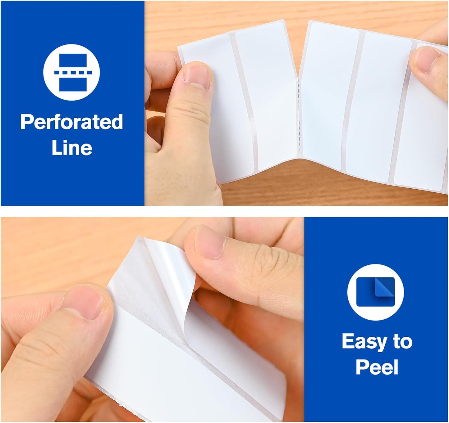 L LIKED 2" x 1" Thermal Labels, Blank Removable Labels with No Residue, Water and Oil Resistant, Use for Both Home and Office (1 Roll, 1300 Labels)