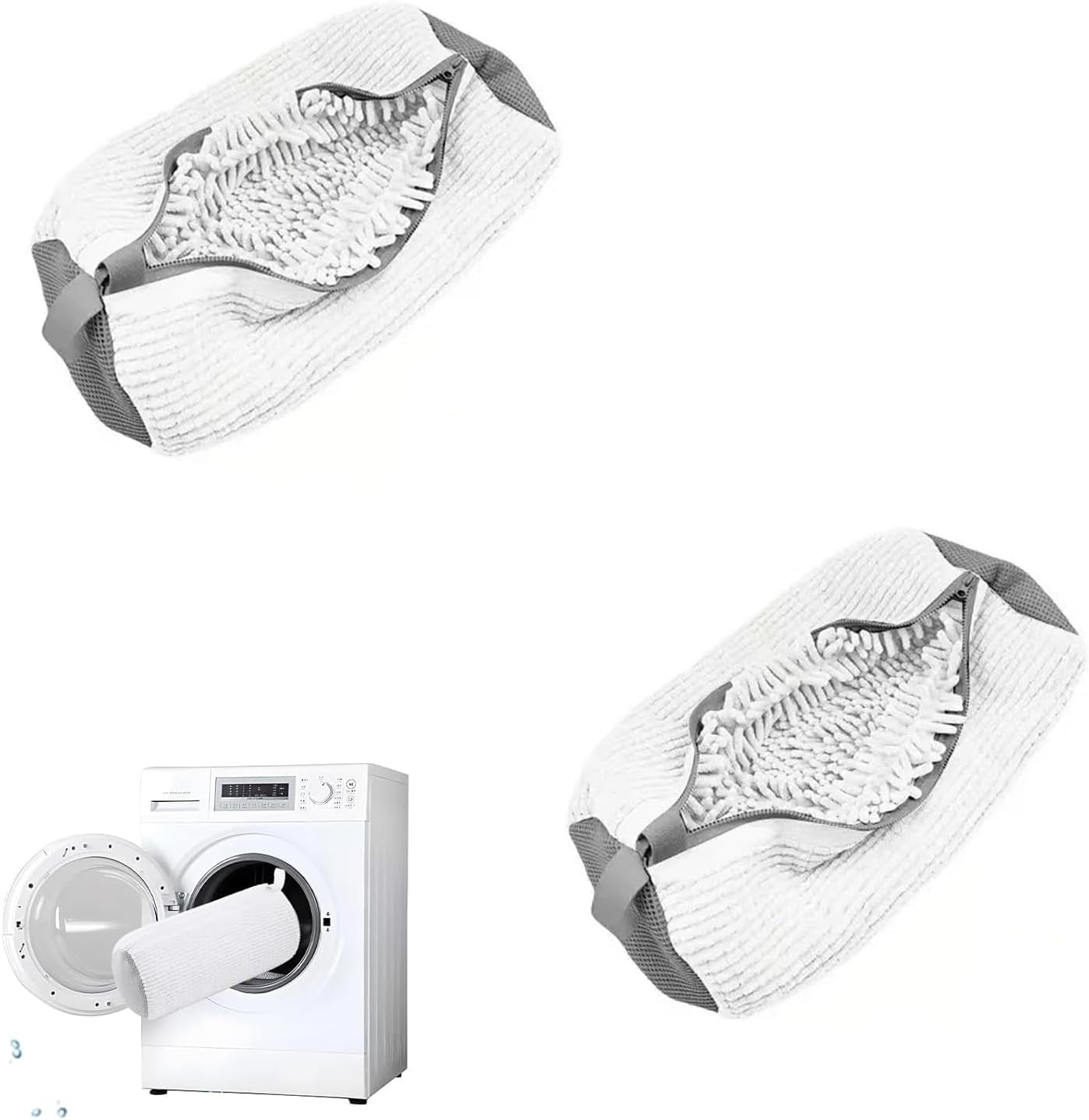 2Pcs Shoe Washing Machine Bag Laundry Shoe Bags for Washing Machine, Shoe Washing Bag Shoe Laundry Bag for Washer and Dryer Reusable Shoe Washing Bags (Grey)
