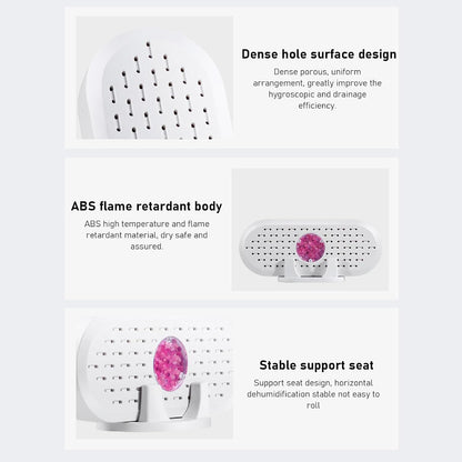 Mini Closet Dehumidifier, Rechargeable ABS 5W 6V White Effective Portable Electric Dehumidifiers Reusable Desiccant for Closet Shoe Cabinet