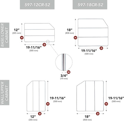 Rev-A-Shelf 12" Bakeware and Tray Divider for Wall/Base Cabinets, Chrome | Baking & Cookie Sheet Organizer, Min Opening Width of 3", 597-12CR-2-1