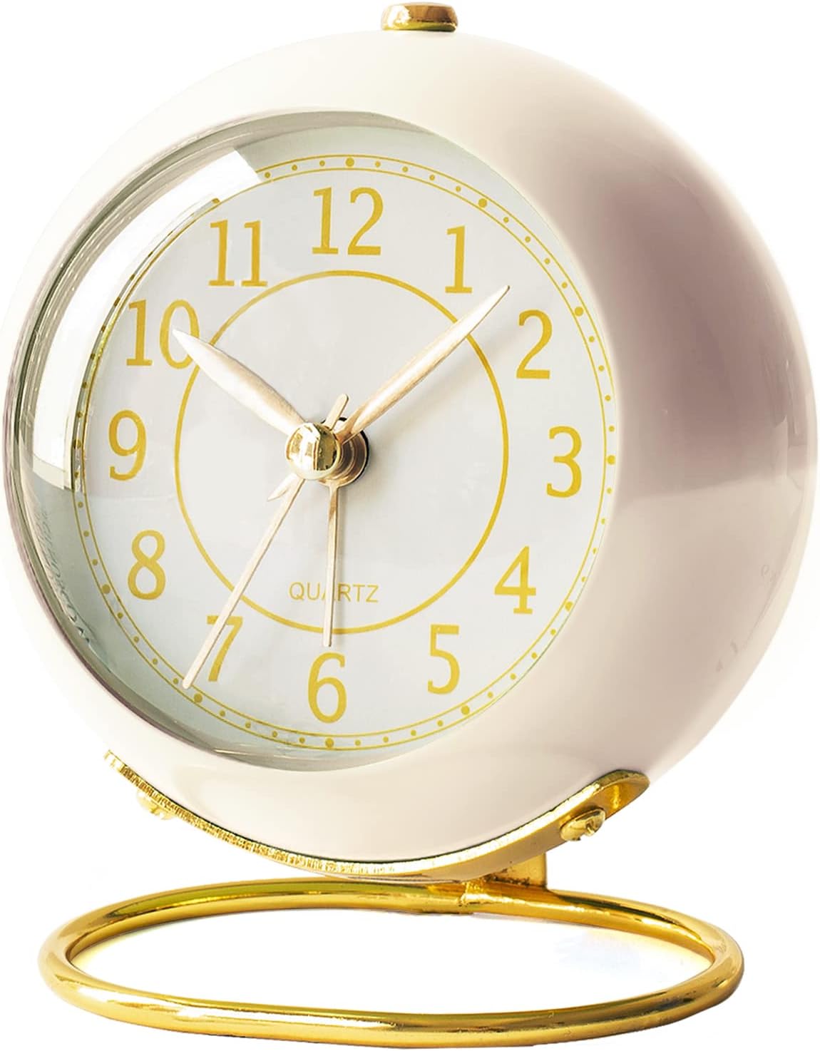 AYRELY® Battery Operated Analog Desk Alarm Clock with Light, Table Clock | Retro Aesthetic Clock with Silent Non-Ticking Movement for Bedside, Bedroom, Kitchen, Office, Travel & Kids' Room(Light Pink)