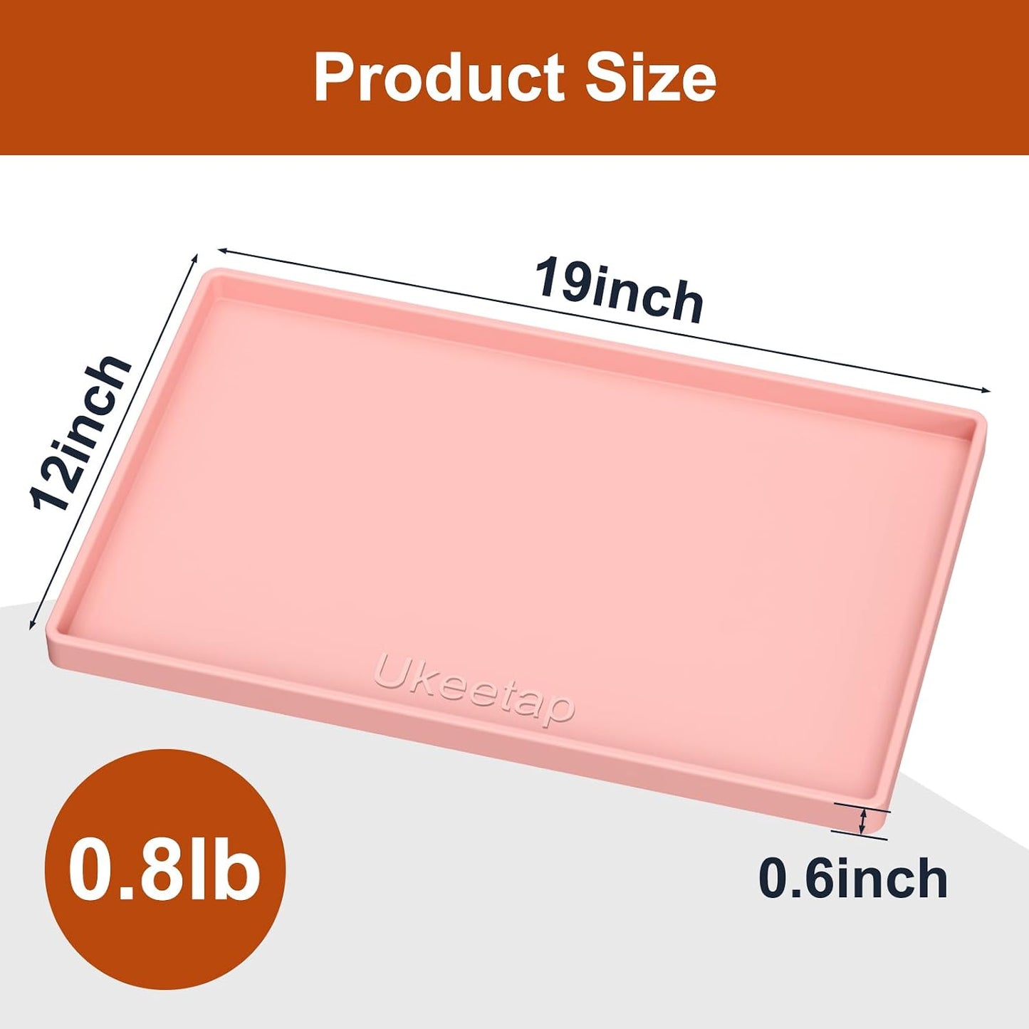 34" x 22" Extra Thick Silicone Mat Waterproof with Raised Edge, | Under Sink Mat for Kitchen & Bathroom, Kitchen Cabinet Liner, Multi-Purpose for Storage & Protection