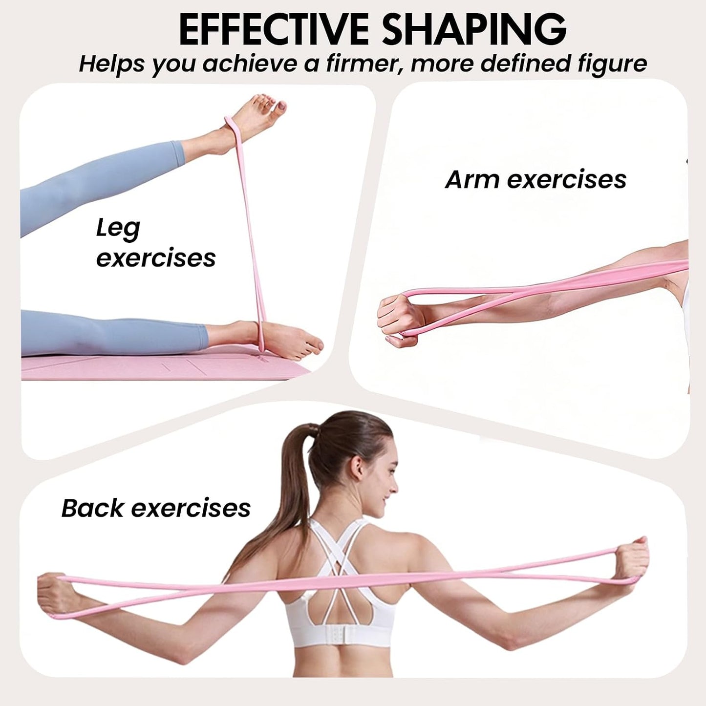 Figure 8 Resistance Band, Figure 8 Resistance Bands for Women Men,Resistance Band Figure for Working Out, Non-Slip Handles, Home Gym, Yoga & Physical Therapy