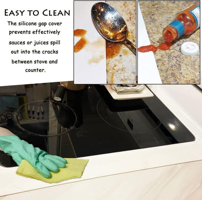 Silicone Gap Covers, (2 PCS) Silicone Stove Gap(21 Inches, Semi Clear) | Filler Stopper Kitchen Stove Gap Covers - Flexible Stoves Counter Gap Cover, Food Grade