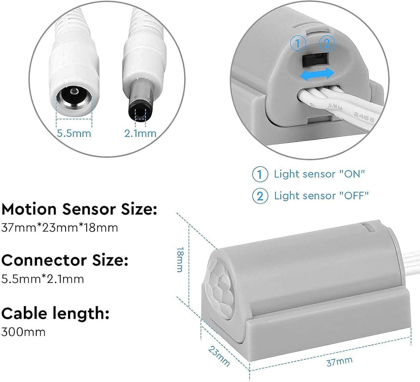 Motion Sensor LED Strip Lighting Kit. Plug in. Perfect to Work as Motion Activated Lighting for Under Cabinets Closets Wardrobe Hallway Stairs Beds Garage Kitchen. 6-Rigid-Strip. Warm White 2700K.