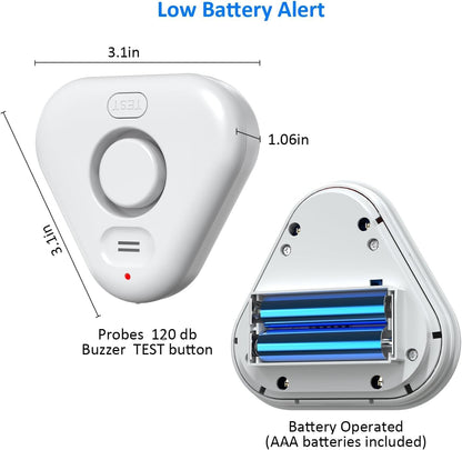 Stechro Water Leak Detector, 120dB Water Sensor Alarm, Water Leakage Detection Device for Home Pipe/Drain/Sink/Faucet Drip, Floor Flooding in Basement/Bathroom/Kitchen/Toilet/Laundry Room